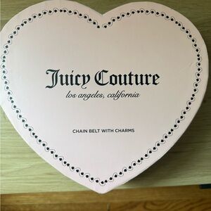 Juicy Couture Pink Heart Box with Chain Belt Charms